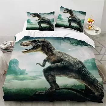 3D Dinosaur Printed Duvet Cover King Twin Queen Double Size Kit Ultra-fine Fiber Pillowcase New Wholesale Bedspread 70x133cm 2pcs