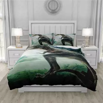3D Dinosaur Printed Duvet Cover King Twin Queen Double Size Kit Ultra-fine Fiber Pillowcase New Wholesale Bedspread US Queen228x228cm