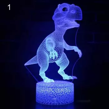 3D динозавр иллюзия ночник 7 цветов светодиодный детский стол для спальни настольный светильник подарок