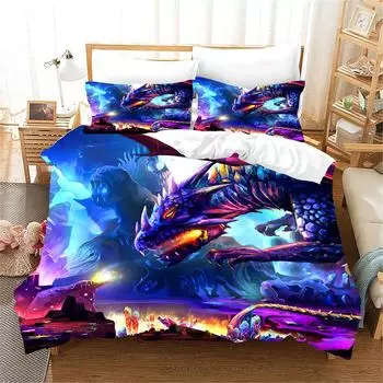 3d динозавры, летающие на древнем поле битвы, 3 шт., комплекты постельного белья из микрофибры, полиэстера, комплект пододеяльников и 2 шт., наволочка 135x200 cm