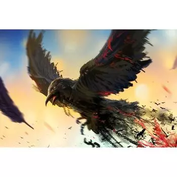 3D DIY Алмазная вышивка Крестом Фэнтези Адская ворона Алмазная картина Домашнее украшение 20X30CM