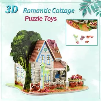 3D DIY головоломка головоломка игрушки для детей романтический коттедж замок строительство подарок для детей дом головоломка детские игрушки развивающая игрушка