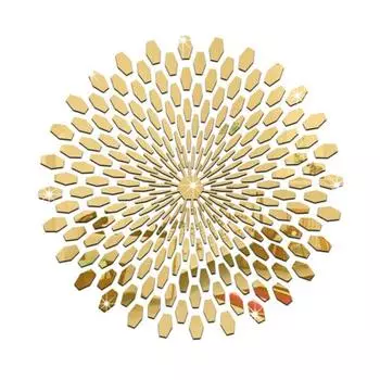 3D DIY Круг Зеркало Стена Стикер ТВ Фон Спальня Дверь Акриловые Украшения серебряный