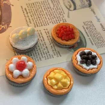 3D DIY Манго Яичный Тарт Моделирование Закуска Украшения Из Смолы Cherry Custard Tart