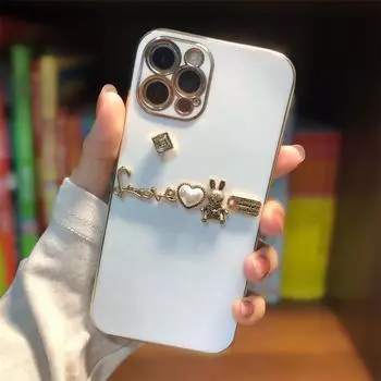 3D DIY металлический кролик противоударный мягкий силиконовый чехол для vivo iQOO NEO8 и iQOO 10 IQ00 NEO 6/NEO6SE