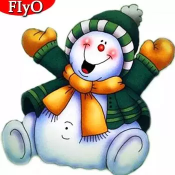 3D DIY полная квадратная алмазная картина Рождественский снеговик Алмазная вышивка Пейзаж Зимняя мозаика украшение дома Full Round 30x30CM