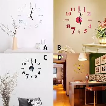 3D DIY римские цифры акриловые зеркальные настенные наклейки часы домашний декор настенные наклейки чёрный