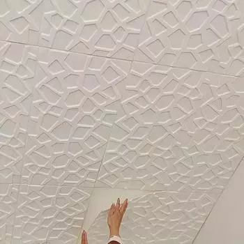 3D DIY Самоклеящиеся Водяные Кубы Сетка Наклейки На Стены Гостиная ТВ Фон Стена Водонепроницаемый Декор Комнаты Пена Украшения Дома 4Pcs35X35cm
