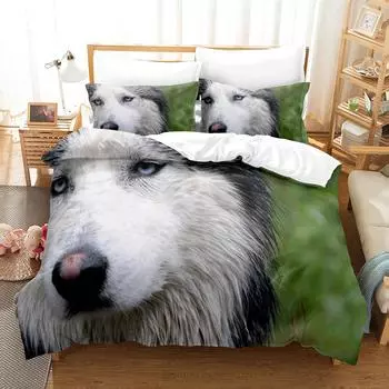3D Dog Bedding Sets Duvet Cover Set With Pillowcase Twin Full Queen King Bedclothes Bed Linen EU single(135x200cm)