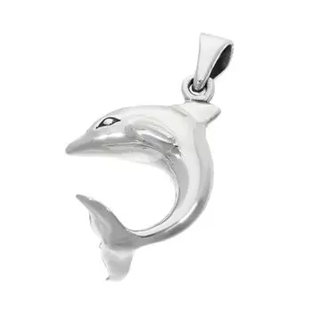 3D Dolphin Dolphin 925 Silver Pendant No Chain Charm Sea Pig Marine Sea Personal Unique Necklace Motif [Shinjuku Ginnokura]