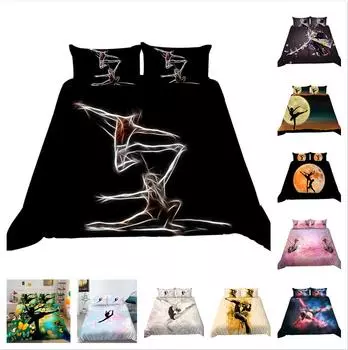 3D домашний комплект постельного белья с танцевальным принтом, пододеяльник, наволочка, танцевальный узор с тенями, супер мягкое украшение для дома Baby 100x135cm