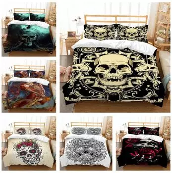 3D домашний комплект постельного белья с принтом черепа, пододеяльник, наволочка, домашний комплект постельного белья, AU/EU/US, полный размер, односпальная/двуспальная кровать, украшение для дома Baby 100x135cm