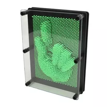 3D доска для рисования булавками, прямоугольная игрушка, развивающая воображение, отпечаток руки, форма для булавок для детей, размер L, зеленый