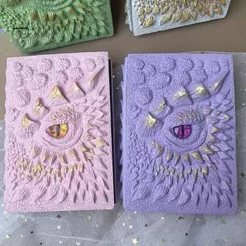 3D Dragon Eye Journal Твердый переплет из смолы Винтажный тисненый Devil Eye Дорожный блокнот Скетчбук Блокнот Дневник Коллекция Любителей Драконов Подарок розовый