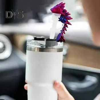 3D Dragon Straw Cover Пылезащитный протектор для стакана 30/40 унций Многоразовый держатель для стакана Новинка Аксессуары для стакана фиолетовый