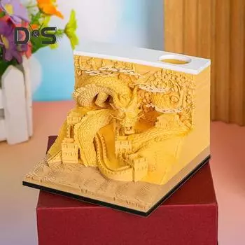 3D Дракон Гравировка Лампа для Заметок Благословение Удачи Блокнот для Заметок Лампа Декоративный Дракон Блокнот Украшение Рабочего Стола No Light