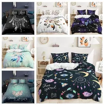 3D Dreamcatcher Bedding Set with Girl s Dream Theme Down Duvet Cover Pillowcase 2/3pc Gift Soft Microfiber Cover Home Textile Baby 100x135cm