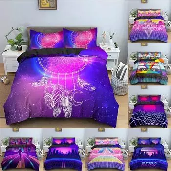 3D Dreamcatcher Пододеяльник Комплект постельного белья Abstract Sunset Постельное белье Односпальное Твин King Queen с наволочкой Постельное белье 70x133cm 2pcs