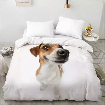 3D Duvet cover QuiltBlanketComfortable Case Luxury Bedding 135 140x200 150x200 220x240 200x220 for Home animal dog Lie down 70x133cm 2pcs