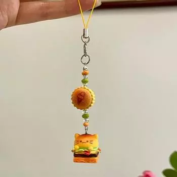3D Еда Милый Гамбургер Собака Кошка Телефон Подвески Милый Стая Животных Коала Утка Слон Брелок Сумка Подвеска Камера Украшения
