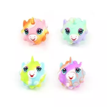 3D Единорог Светящиеся Игрушки Мяч Декомпрессионная Игрушка Антистрессовый Пальцевый Мяч not glowing