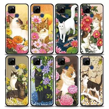 Чехол для телефона с 3D тиснением Cute Cat Kitty Comics для OPPO Realme 5 6 7 7i 8 8i 9 9i V25 F9 F17 F19 5G 4G Pro Narzo Speed Cover Fundas Realme 5(5i 5s 6i)