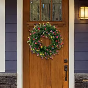 3D Европейский весенний искусственный цветочный венок с разноцветными цветами для украшения свадебного зала и настенного украшения дома One Size