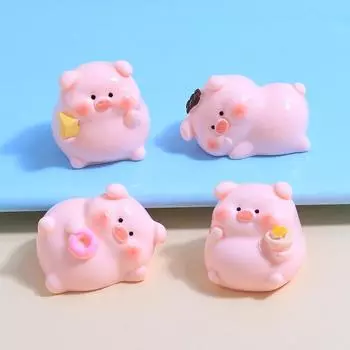 3D Fat Pig Cartoon Resin DIY Keychain Pendant Accessories