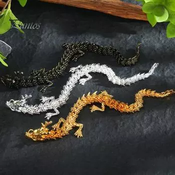 3D фигурка дракона с шарнирными соединениями, медный орнамент дракона, яркий внешний вид, статуя дракона, настольная игрушка, декор для дома и офиса S античный бронзовый