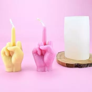 3D Finger силиконовая свеча форма Diy Fun презираемый жест гипс мыло смола поделки сделать формы праздничные украшения подарки для вечеринок