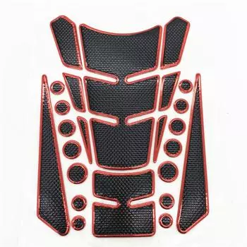 3D Fish Bone Decals Motorcycle Fuel Tank Stickers Dots Multicolor Edge Modification Accessories красный