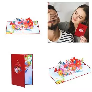 3D Flamingo Pop Up Открытка С Днем Рождения Открытка на День Матери Юбилей День Святого Валентина Спасибо Pop Up Поздравительные открытки A1