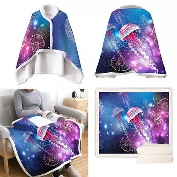 3D фланелевое теплое комфортное легкое волшебное одеяло разных размеров для дома и офиса, путешествия, кровати, дивана, моющееся одеяло 100x70cm thin