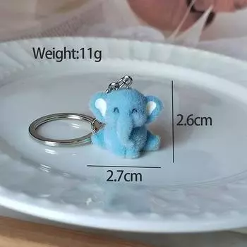 3D Флок Слоник Ежик Гиппопотам Пингвин Брелок Шнурок для телефона Милый Мультяшный Животный Брелок Подвеска для сумки Держатель для ключей для пары