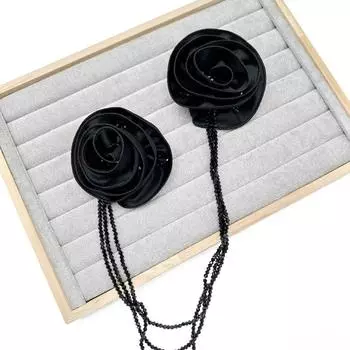 3D Flower Tassels Brooch Applique Chest Flower Clothing Applique Sewing белый