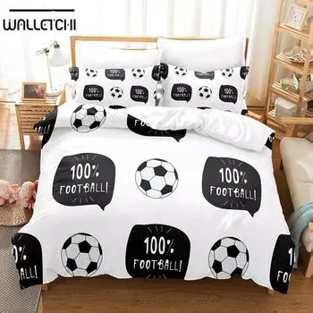 3D Football Bedding Sets Duvet Cover Set With Pillowcase Twin Full Queen King Bedclothes Bed Linen EU single(135x200cm)