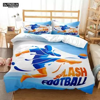 3D Football Duvet Cover Soccer/ Football Digital Print Bedding Sets Child Kids Covers Boys Duvet Cover Set For Teens EU single(135x200cm)