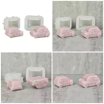 3D форма для свечей в форме автобуса, винтажные автомобильные силиконовые формы, ароматерапия, смола, гипсовая форма, сделай сам, форма для смолы, день Святого Валентина B