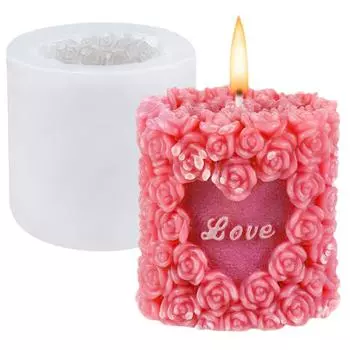 3D форма для свечей в форме розы, силиконовая форма в виде сердца любви, смоляная форма, сделай сам, ручная работа, гипсовая штукатурка, форма для мыла, ароматерапии, восковые душистые формы A