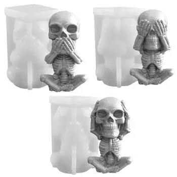 3D-форма для свечи-скелета DIY, форма для украшения Хэллоуина