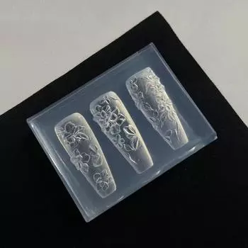 3D Форма Силиконовая Украшения для Нейл-арта DIY Шаблоны Дизайна Цветы Форма для Ногтей Ювелирные Изделия Ремесла Прозрачная Форма для Ногтей Инструмент A1