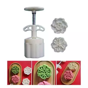 3D-формы для лунного пирога с цветочным узором, инструмент для выпечки лунного пирога на праздник середины осени, штамп для печенья, ручной пресс, инструмент для выпечки лунного пирога