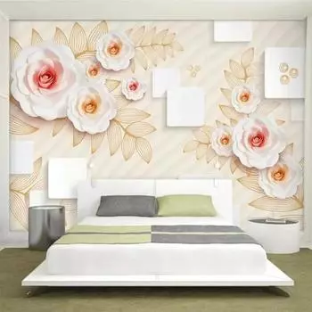 3d фотообои простые рельефные розы фон для телевизора обои домашний декор 3d обои фреска 200 cm(W) x 140 cm(H)
