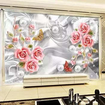 3D фреска Цветочное украшение Рельефная цветочная настенная фреска Гостиная Спальня ТВ Фон Обои Домашний декор 200 cm(W) x 140 cm(H)