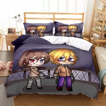 3D Friday Night Funkin Cartoon Комплект постельного белья Comforte Пододеяльник Комплект постельного белья Twin Queen King Single Size Домашний декор Kids Kawaii EU Single 135x200cm
