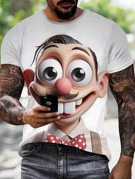 3D Funny for Man Print мужская модная футболка с коротким рукавом и круглым вырезом в стиле колор-блок, летняя уличная одежда S