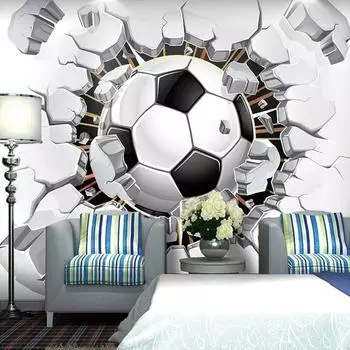 3D футбольные обои, спортивный фон, фотообои для гостиной, дивана, спальни, футбольный ТВ-фон, настенные обои 200 cm(W) x 140 cm(H)