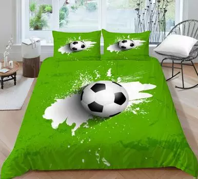 3D футбольный дизайн, детский комплект постельного белья, комплект постельного белья, домашнее постельное белье, постельное белье для спальни, наволочка, полиэстер Single 135x200cm