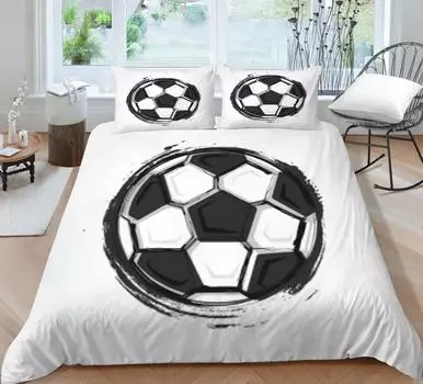 3D футбольный комплект постельного белья, мягкое постельное белье, комплект пододеяльников, домашний текстиль, декор для спальни, удобное домашнее постельное белье Single 135x200cm