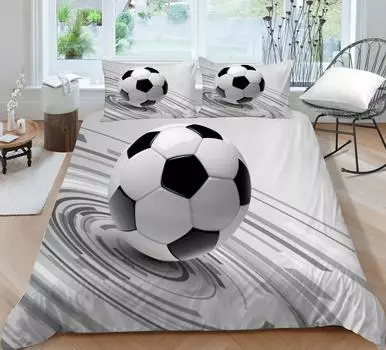 3D Футбольный Принт Постельный Комплект Постельное Белье Пододеяльник Постельное Белье Детский Подарок Одеяло Пододеяльник Single 135x200cm